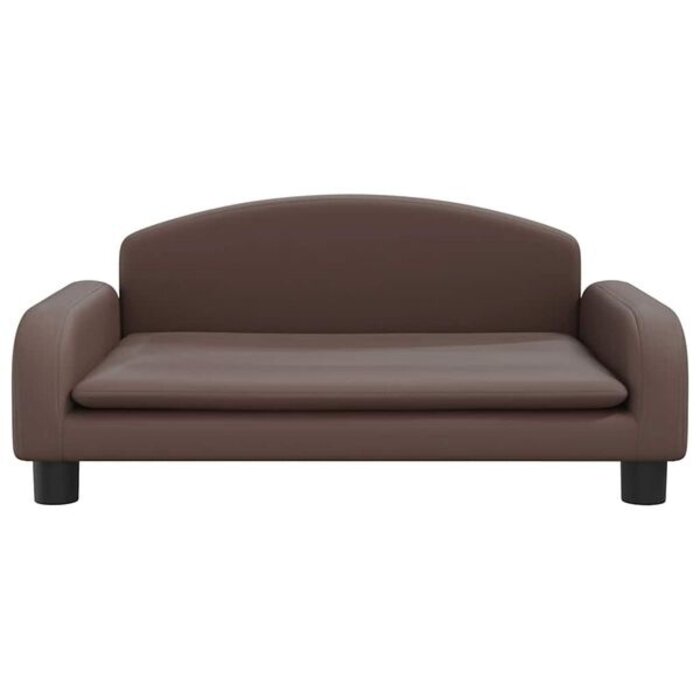 Vidaxl Dziecięca kanapa 70x45x30 cm z ekoskóry, brązowa - 70% taniej