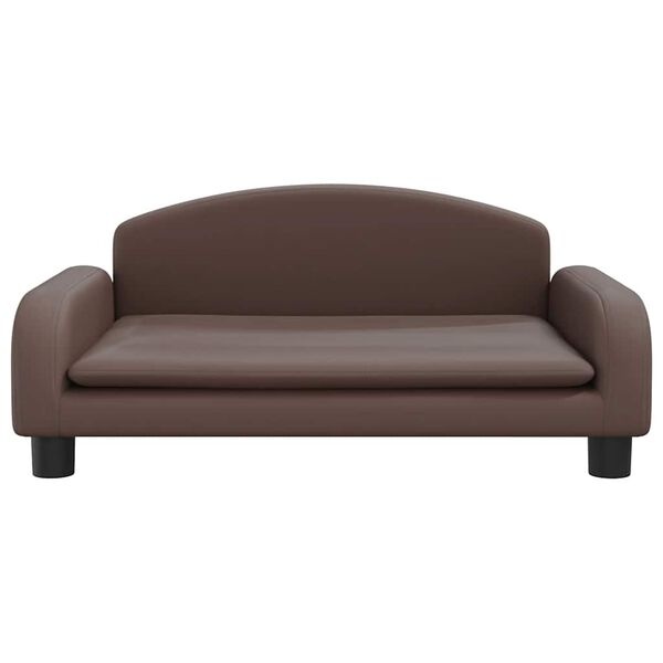 Vidaxl Dziecięca kanapa 70x45x30 cm z ekoskóry, brązowa - 70% taniej