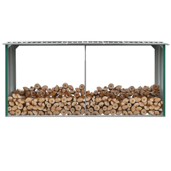 Zielona szopa na drewno kominkowe 330x92x153 cm - 81% taniej