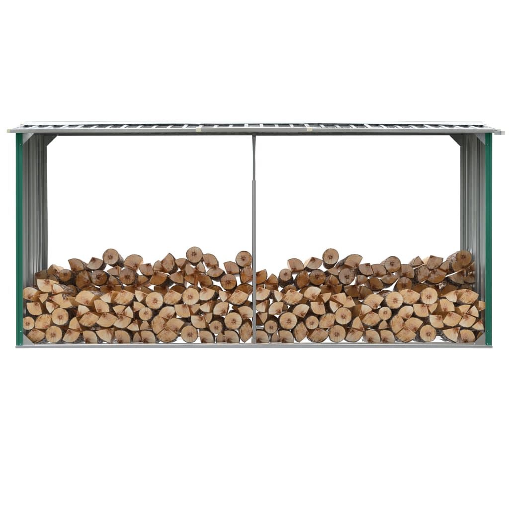 Zielona szopa na drewno kominkowe 330x92x153 cm - 81% taniej