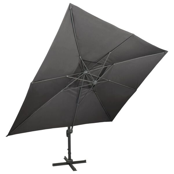 Vidaxl Parasol ogrodowy wiszący 400x300 cm antracytowy - 83% taniej