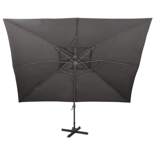 Vidaxl Parasol ogrodowy wiszący 400x300 cm antracytowy - 83% taniej