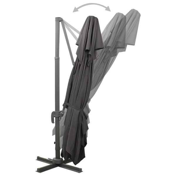Vidaxl Parasol ogrodowy wiszący 400x300 cm antracytowy - 83% taniej