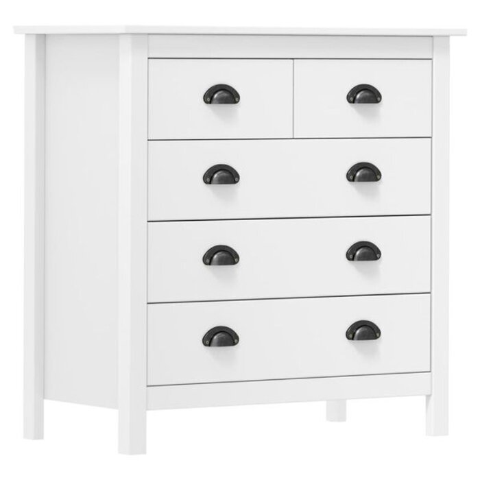 Vidaxl Biała komoda z litego drewna sosnowego 79x40x80 cm - 80% taniej