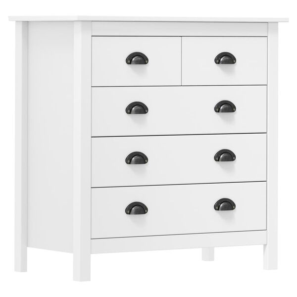 Vidaxl Biała komoda z litego drewna sosnowego 79x40x80 cm - 80% taniej