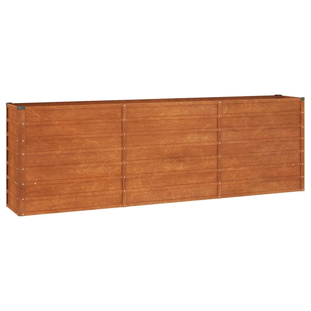Podwyższona grządka stalowa 240x40x77 cm - 72% taniej