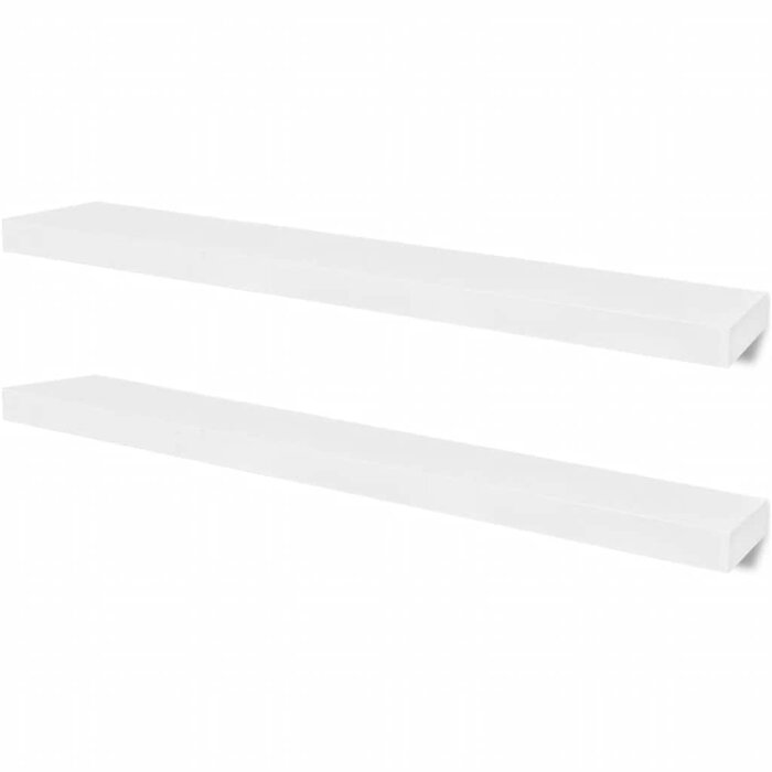 Zestaw 2 półek wiszących 100x20 cm - białe - 73% taniej