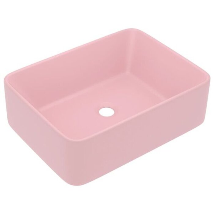 Vidaxl Umywalka nablatowa ceramiczna różowa 41x30 cm - 71% taniej