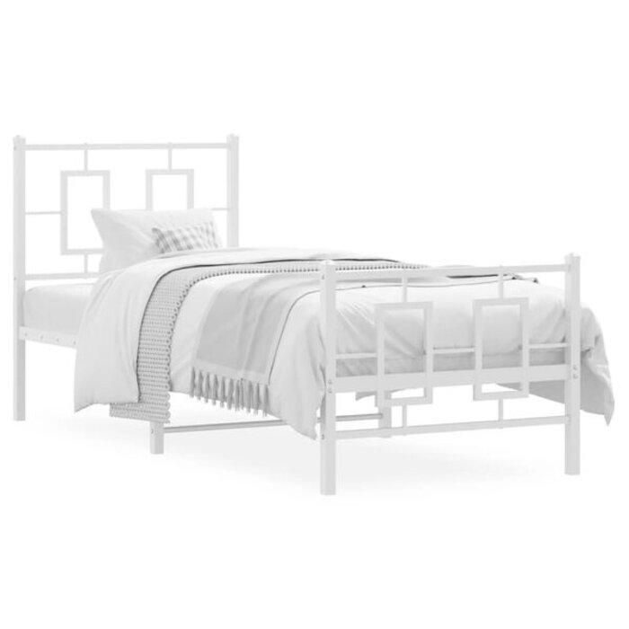 Vidaxl Metalowa rama łóżka 80x200 cm biała - 75% taniej