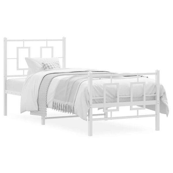 Vidaxl Metalowa rama łóżka 80x200 cm biała - 75% taniej