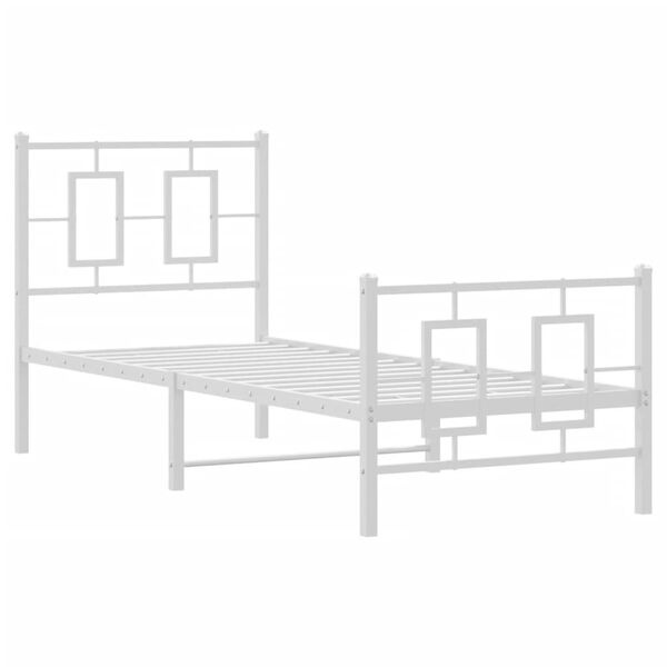 Vidaxl Metalowa rama łóżka 80x200 cm biała - 75% taniej