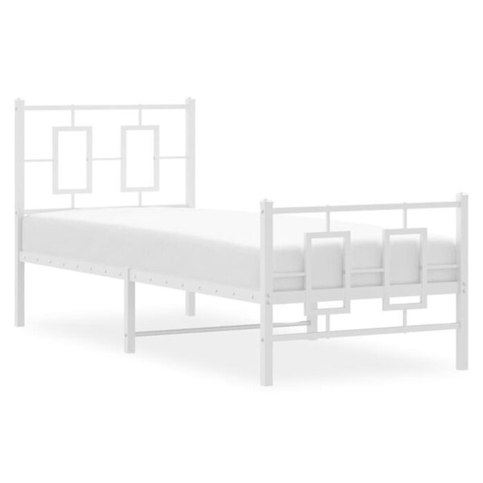Vidaxl Metalowa rama łóżka 80x200 cm biała - 75% taniej