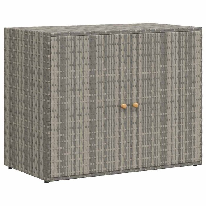 Szafka ogrodowa z technorattanu 100x55,5x80 cm szara - 77% taniej