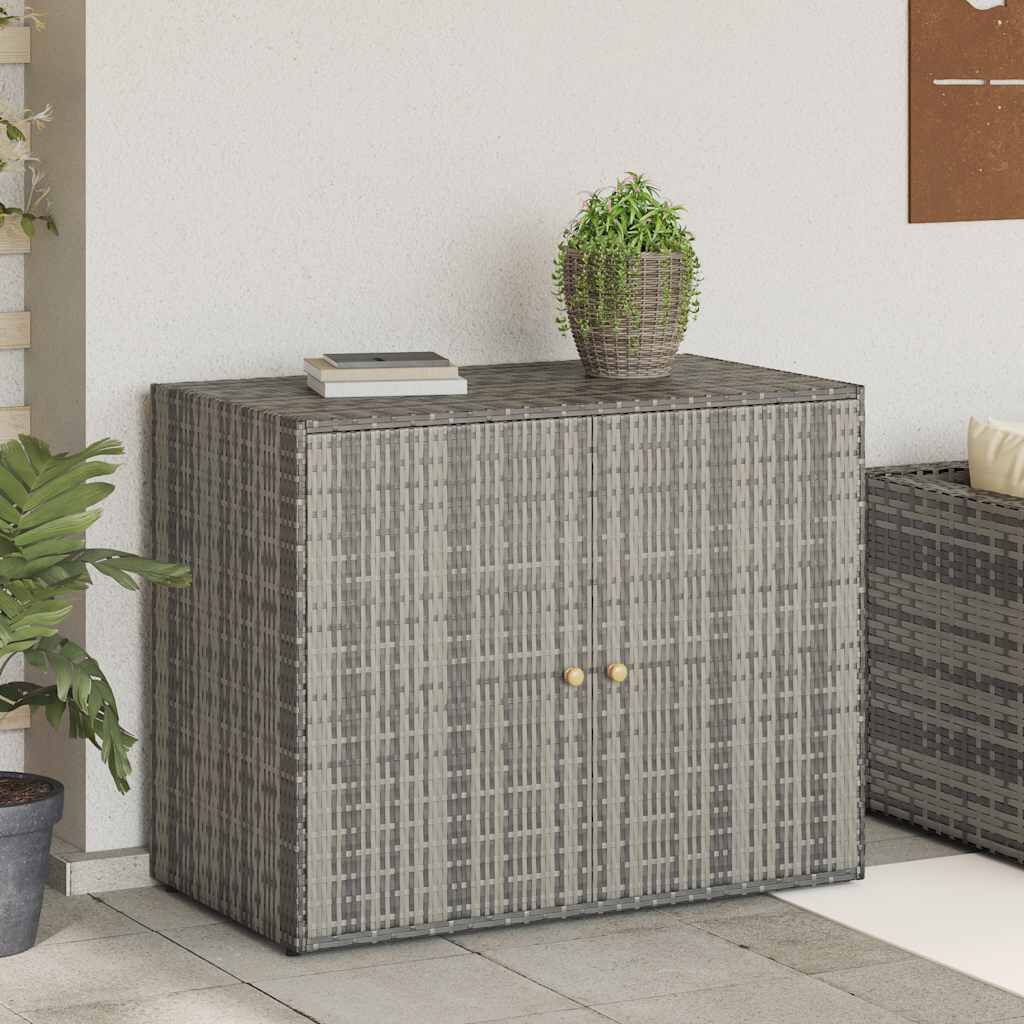 Szafka ogrodowa z technorattanu 100x55,5x80 cm szara - 77% taniej