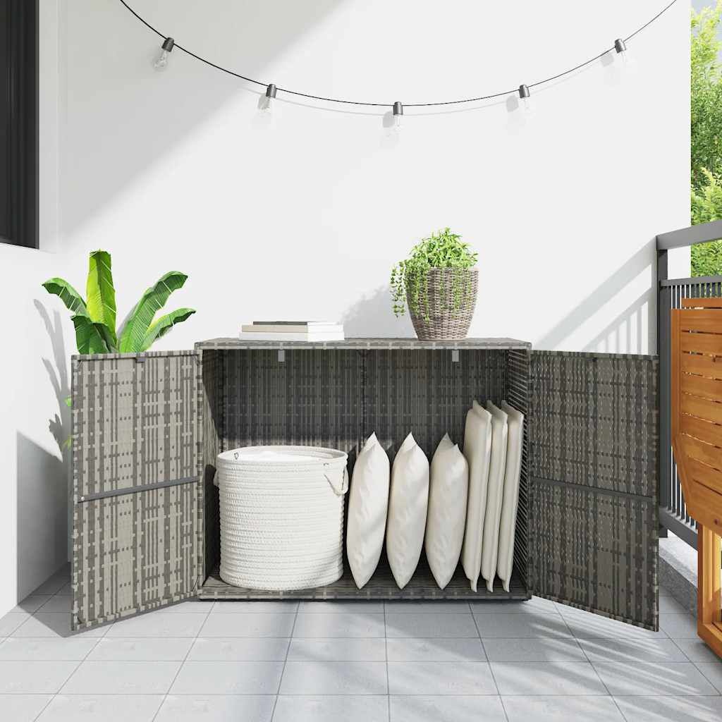 Szafka ogrodowa z technorattanu 100x55,5x80 cm szara - 77% taniej