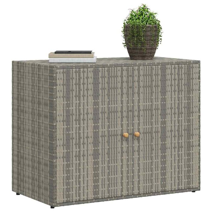Szafka ogrodowa z technorattanu 100x55,5x80 cm szara - 77% taniej
