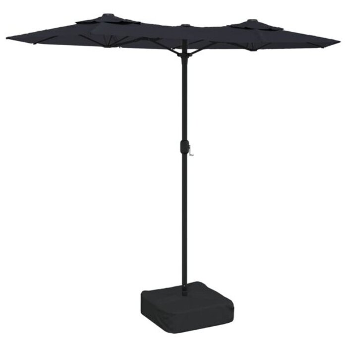 Parasol ogrodowy LED 316x240 cm - czarny - 77% taniej