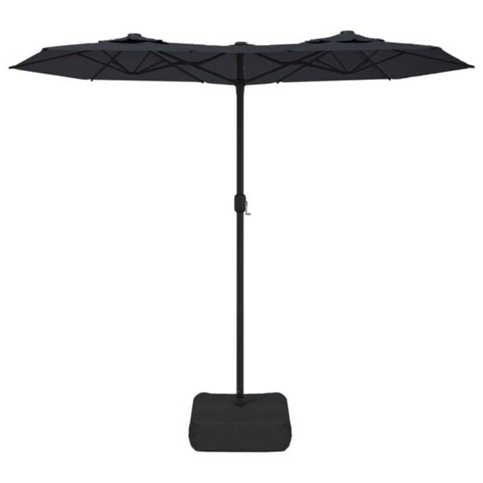 Parasol ogrodowy LED 316x240 cm - czarny - 77% taniej