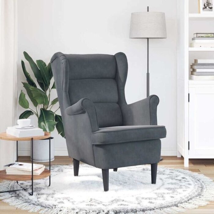 Vidaxl Ciemnoszary fotel welurowy 74x84x100 cm - 75% taniej