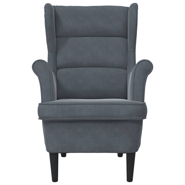 Vidaxl Ciemnoszary fotel welurowy 74x84x100 cm - 75% taniej