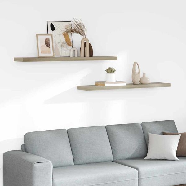 Zestaw dwóch półek ściennych 120 cm dąb - 70% taniej