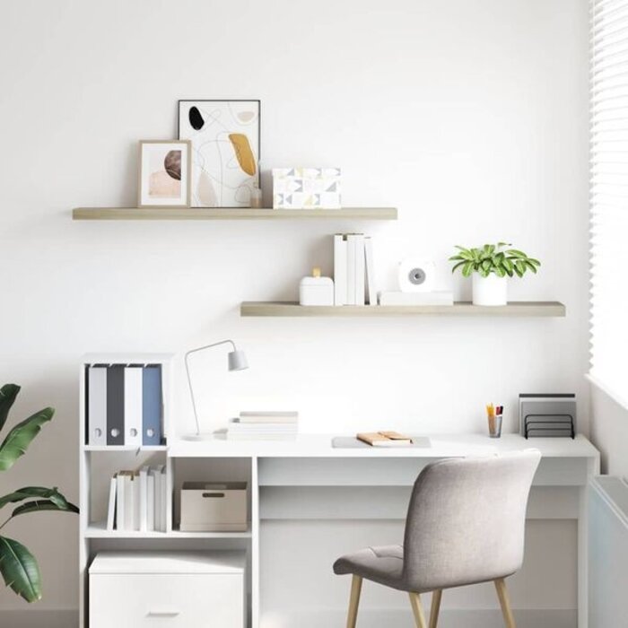 Zestaw dwóch półek ściennych 120 cm dąb - 70% taniej