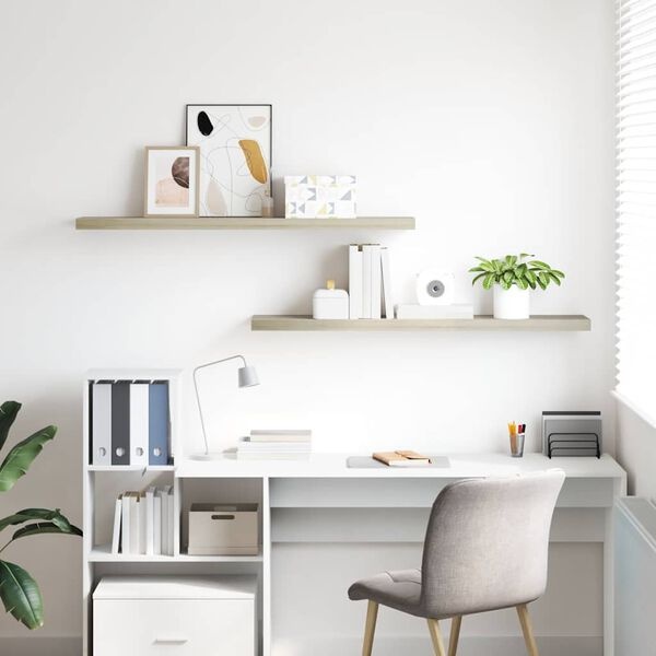 Zestaw dwóch półek ściennych 120 cm dąb - 70% taniej