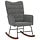 Welurowy fotel bujany ciemnoszary 61x78x98 cm - 75% taniej