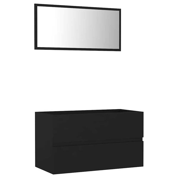 Vidaxl Zestaw mebli łazienkowych 80 cm czarny - 77% taniej