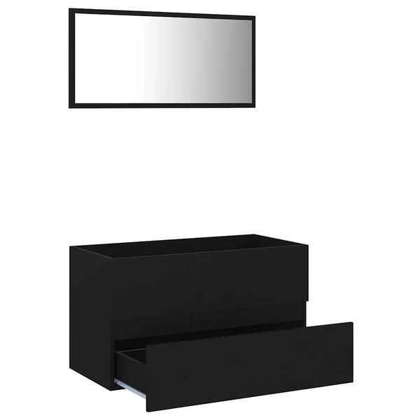 Vidaxl Zestaw mebli łazienkowych 80 cm czarny - 77% taniej