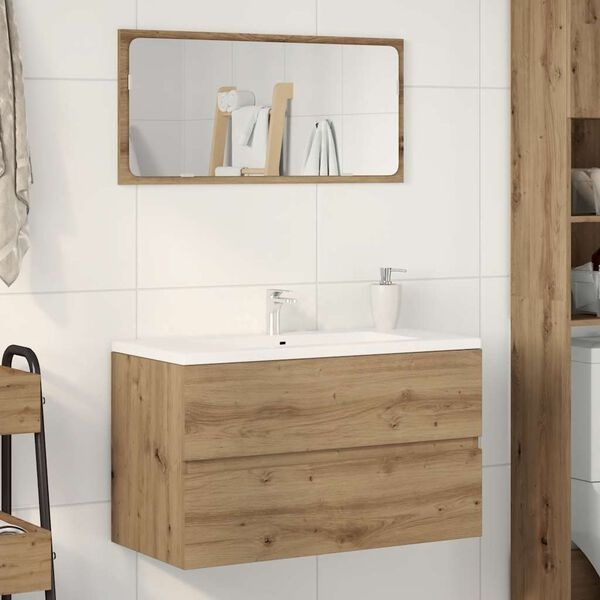 Szafka wisząca pod umywalkę 90x38,5 cm dąb rzemieślniczy - 77% taniej