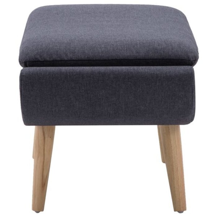 Elegancki podnóżek tapicerowany 73x43x42 cm - ciemnoszary - 74% taniej