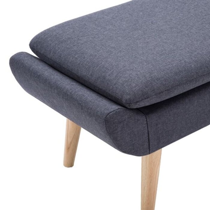 Elegancki podnóżek tapicerowany 73x43x42 cm - ciemnoszary - 74% taniej