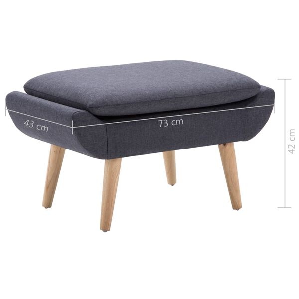 Elegancki podnóżek tapicerowany 73x43x42 cm - ciemnoszary - 74% taniej