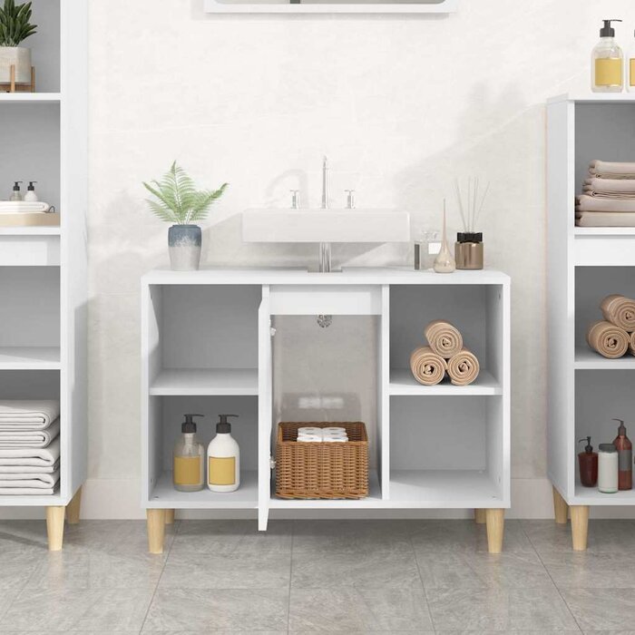 Szafka pod umywalkę 80x33x60 cm, biała - 79% taniej