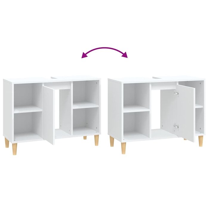 Szafka pod umywalkę 80x33x60 cm, biała - 79% taniej