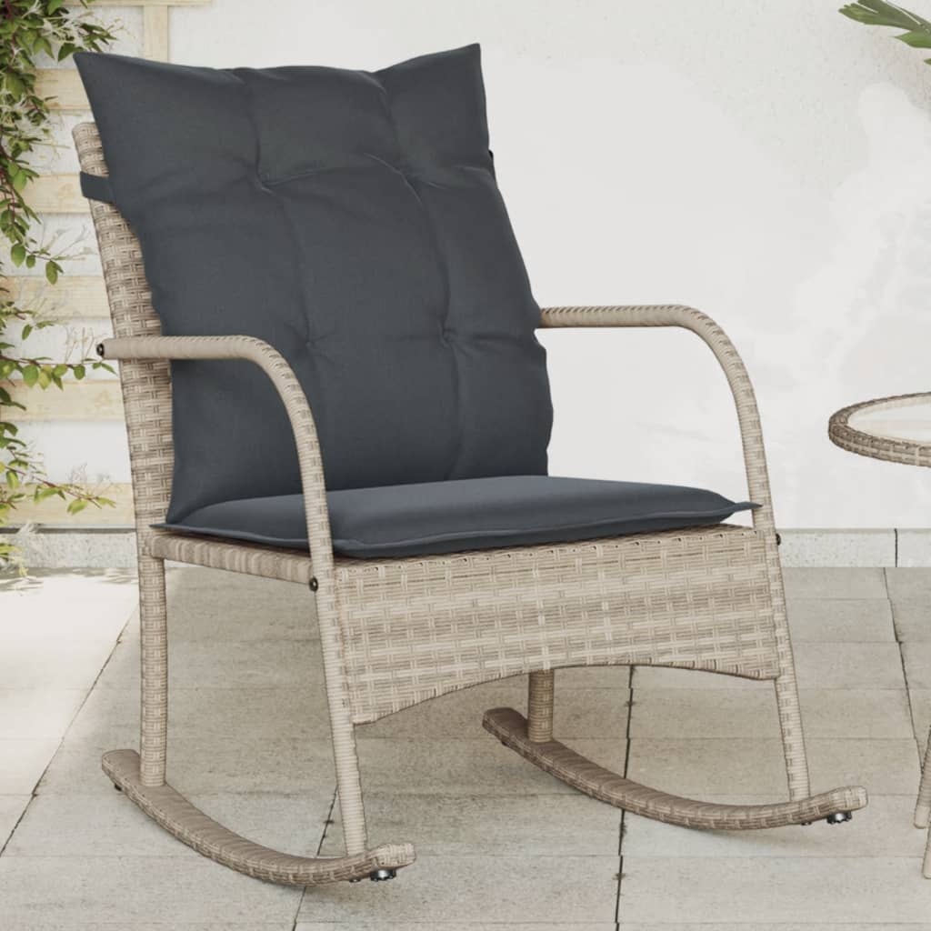 Vidaxl Fotel bujany z technorattanu jasnoszary 60x87x80cm - 71% taniej