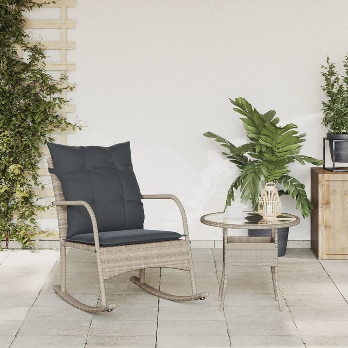 Vidaxl Fotel bujany z technorattanu jasnoszary 60x87x80cm - 71% taniej