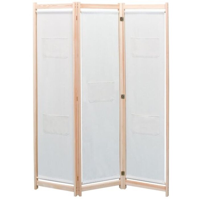 Vidaxl Parawan pokojowy 3-panelowy 120x170cm kremowy - 69% taniej