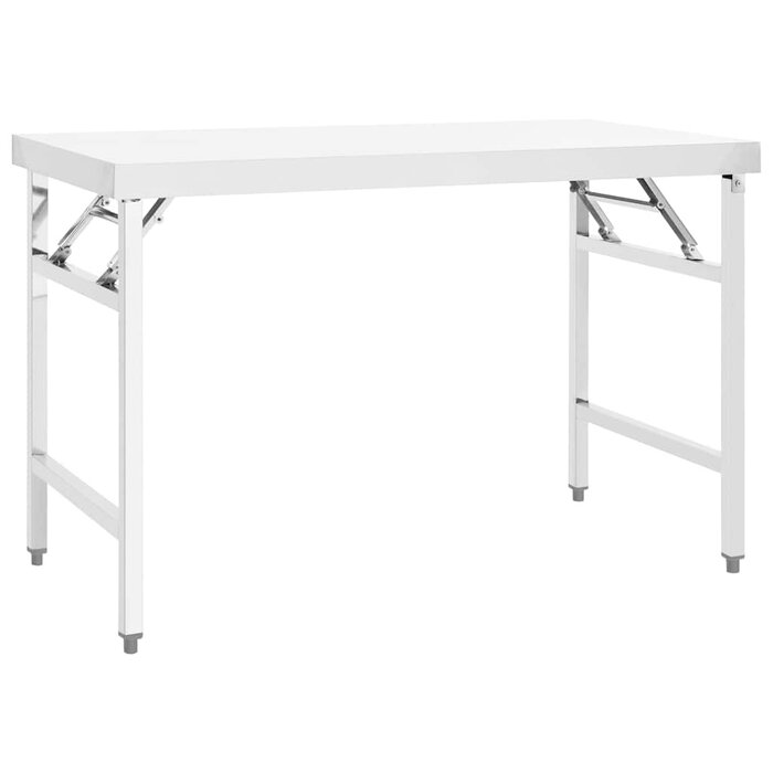 Składany stół roboczy ze stali nierdzewnej 120x60 cm - 79% taniej