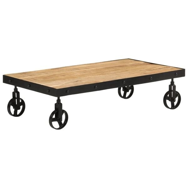Stolik kawowy z litego drewna mango 100x55 cm - 77% taniej