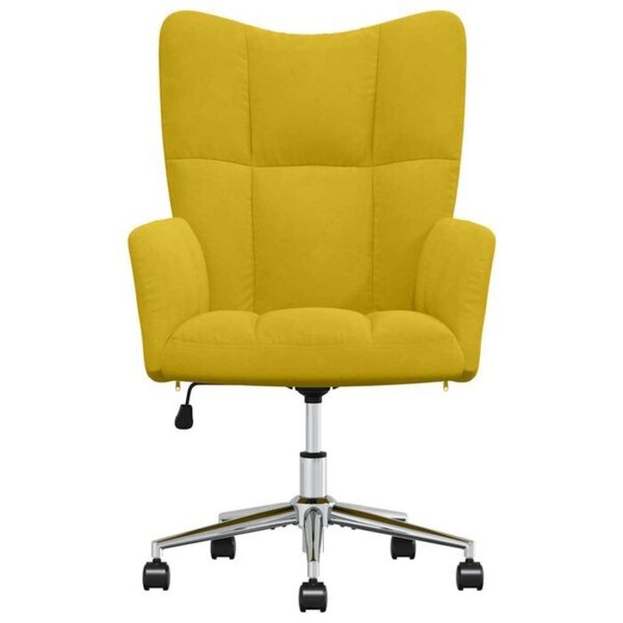 Aksamitny fotel musztardowy, regulowany - 74% taniej