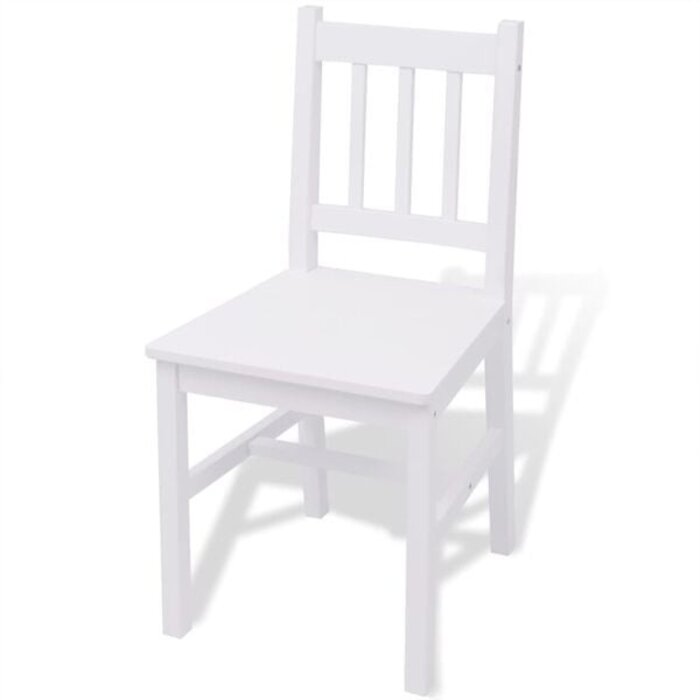Vidaxl Zestaw jadalniany stół i 4 krzesła sosnowe białe - 72% taniej