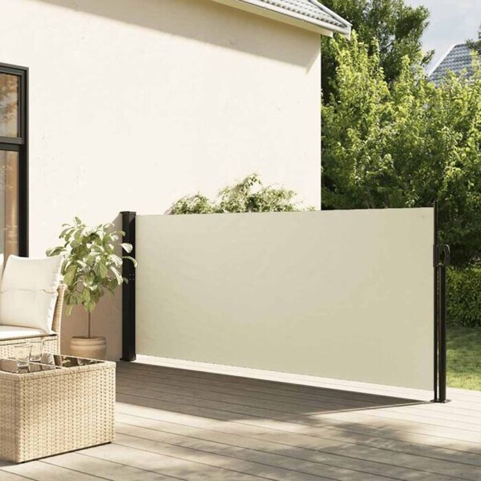 Vidaxl Wysuwana osłona boczna balkonowa 140x500 cm kremowa - 71% taniej