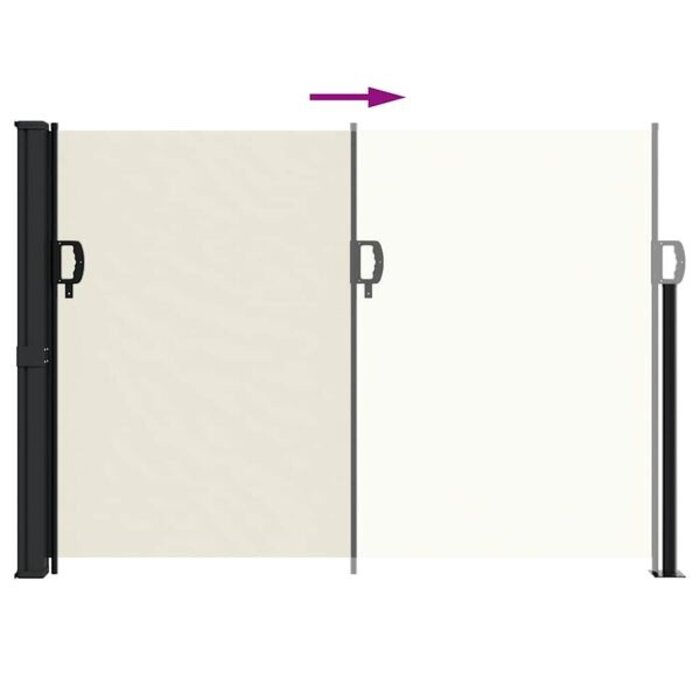 Vidaxl Wysuwana osłona boczna balkonowa 140x500 cm kremowa - 71% taniej