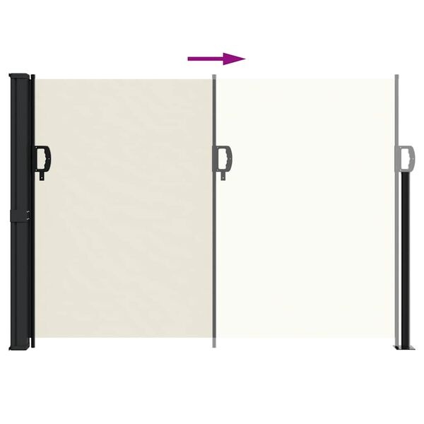 Vidaxl Wysuwana osłona boczna balkonowa 140x500 cm kremowa - 71% taniej