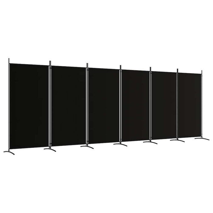 Vidaxl Parawan pokojowy 6-panelowy 520x180 cm czarny - 71% taniej