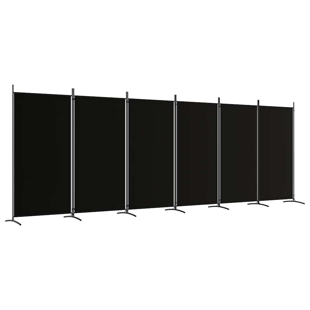 Vidaxl Parawan pokojowy 6-panelowy 520x180 cm czarny - 71% taniej