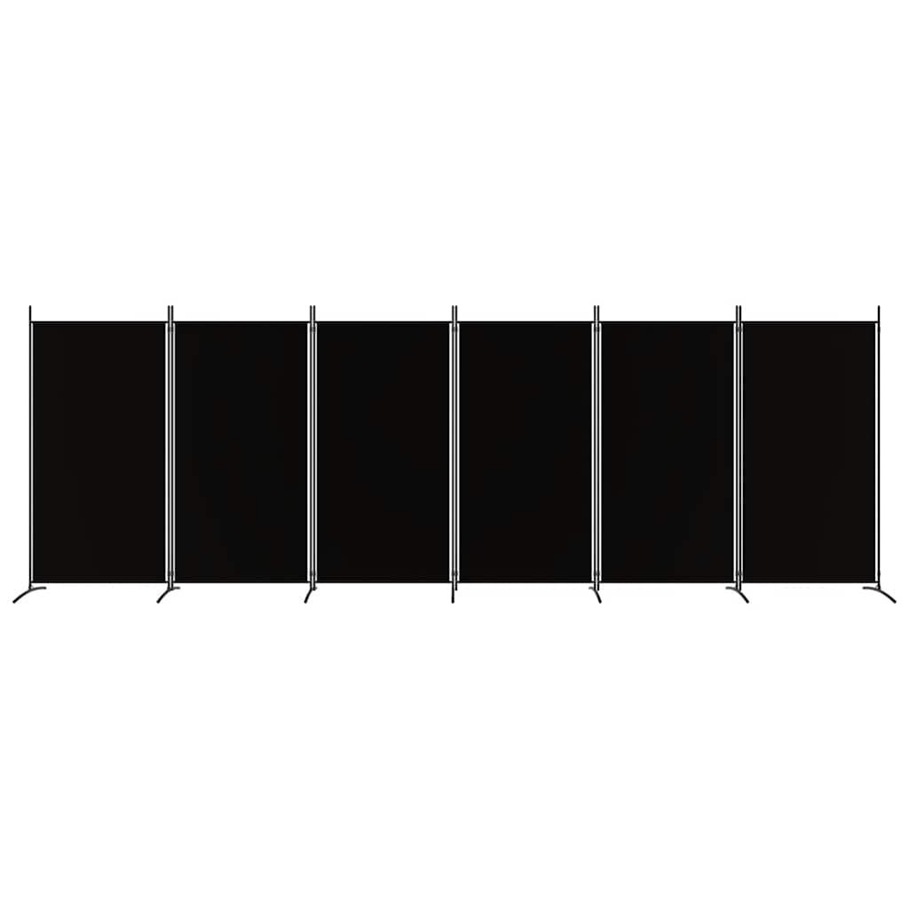 Vidaxl Parawan pokojowy 6-panelowy 520x180 cm czarny - 71% taniej