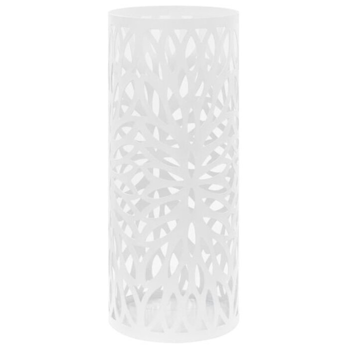Stalowy stojak na parasole w liście biały 20x48,5 cm - 59% taniej